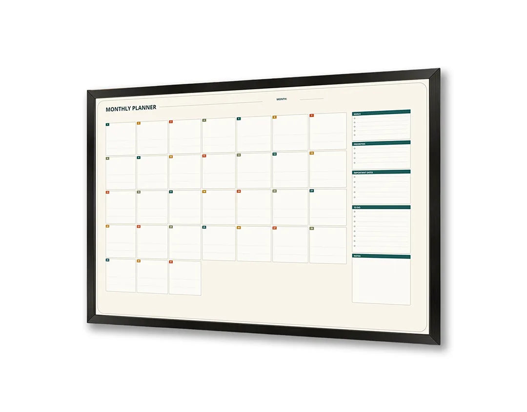 Metalen Magneetbord met print van Blauwe planner grid perfect als decoratie