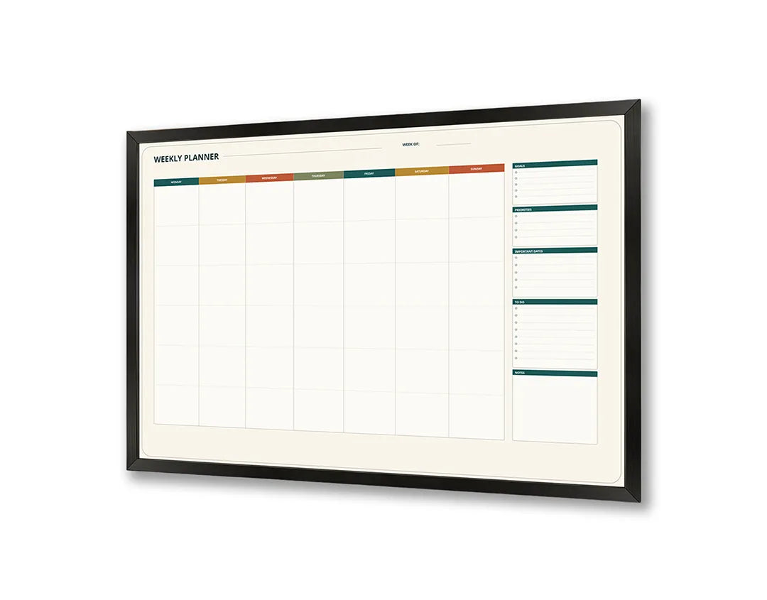 Metalen Magneetbord met print van Rode planner grid perfect als decoratie