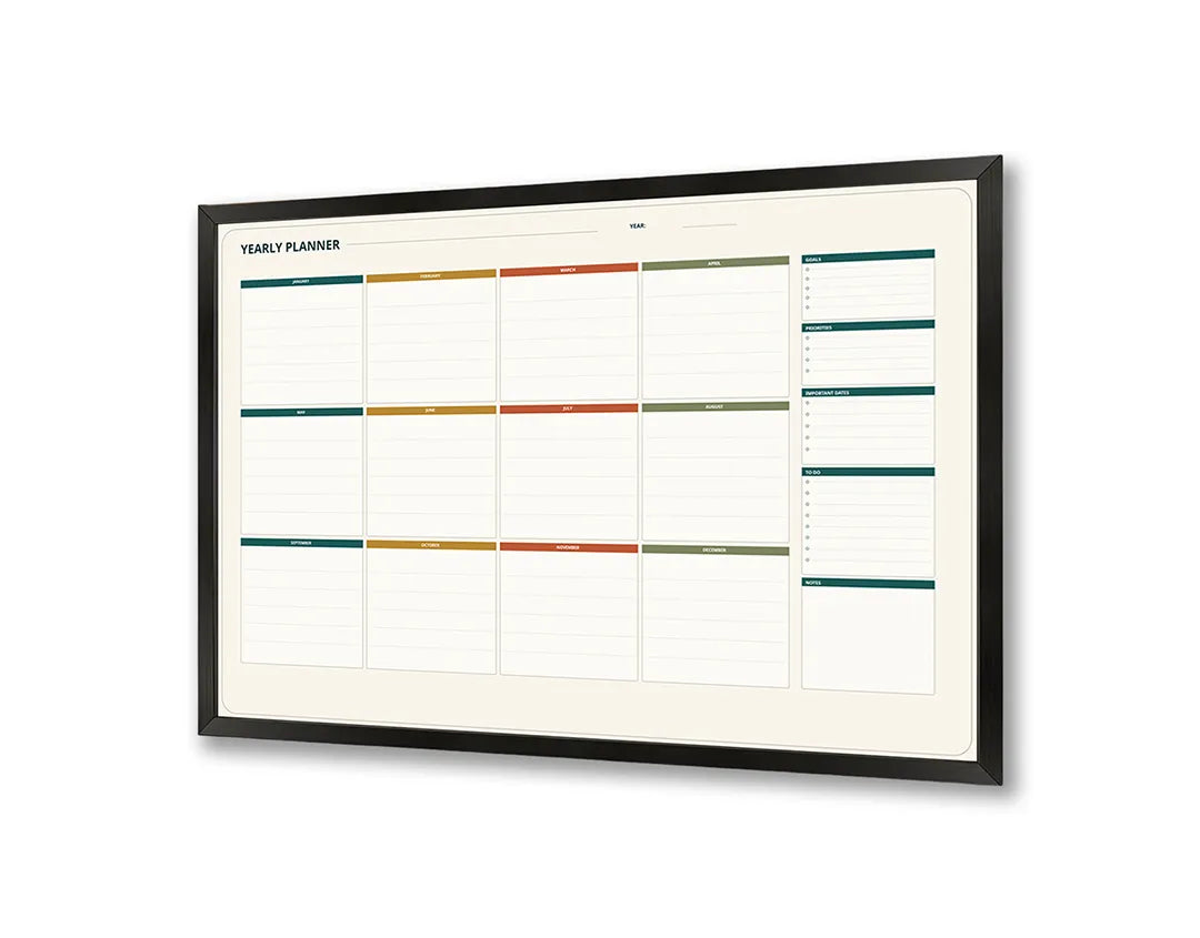 Metalen Magneetbord met print van Gele en rode planner kleurrijk perfect als decoratie