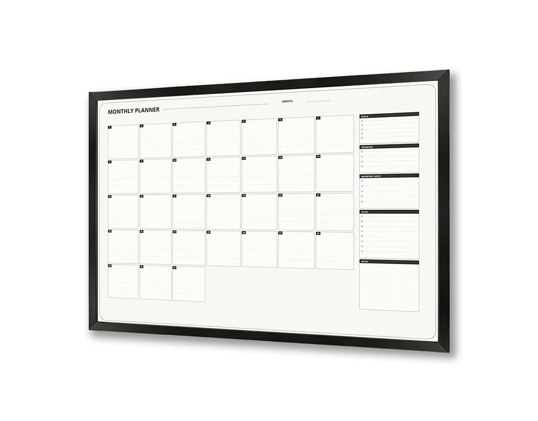 Metalen Magneetbord met print van Blanco kalender simpel perfect als decoratie