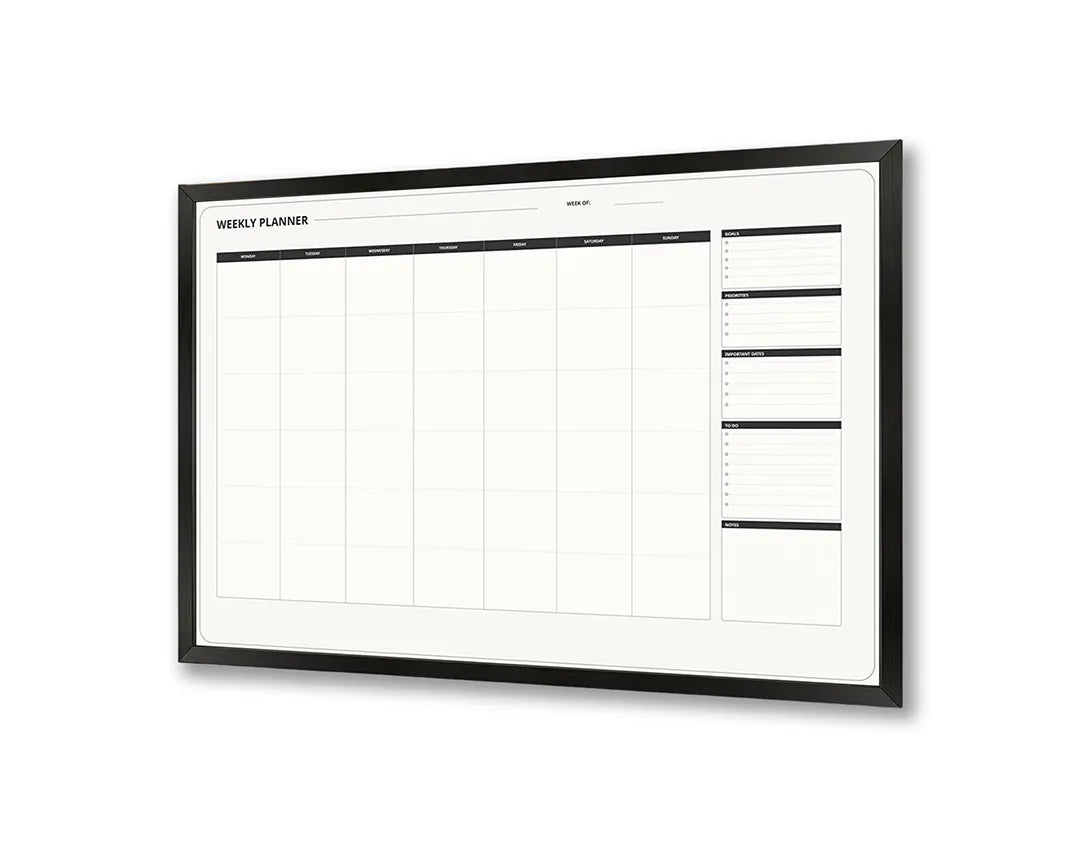 Metalen Magneetbord met print van Blanco kalender week variant perfect als decoratie