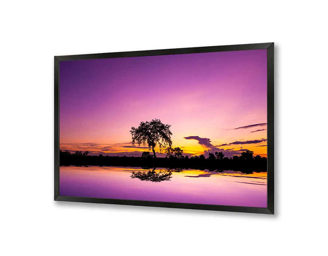 Metalen Magneetbord met print van Boom zonsondergang reflectie perfect als decoratie