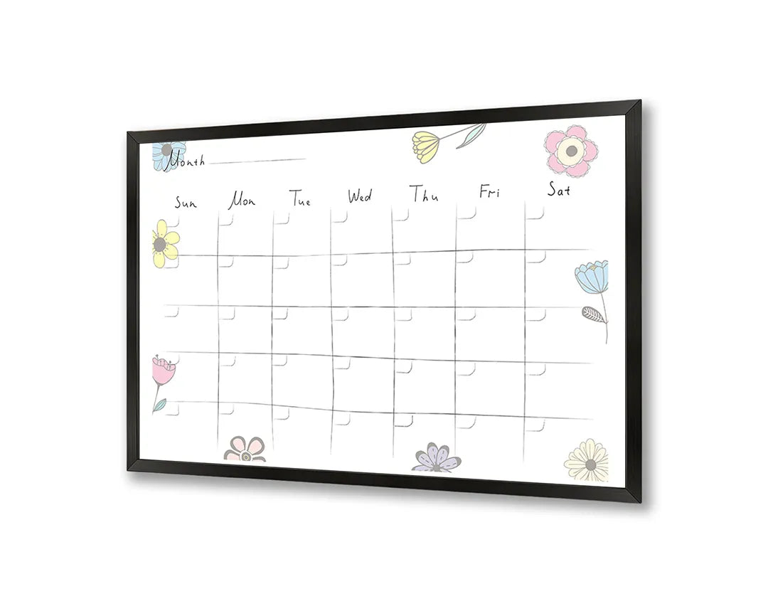Metalen Magneetbord met print van Maandplanner bloemen perfect als decoratie