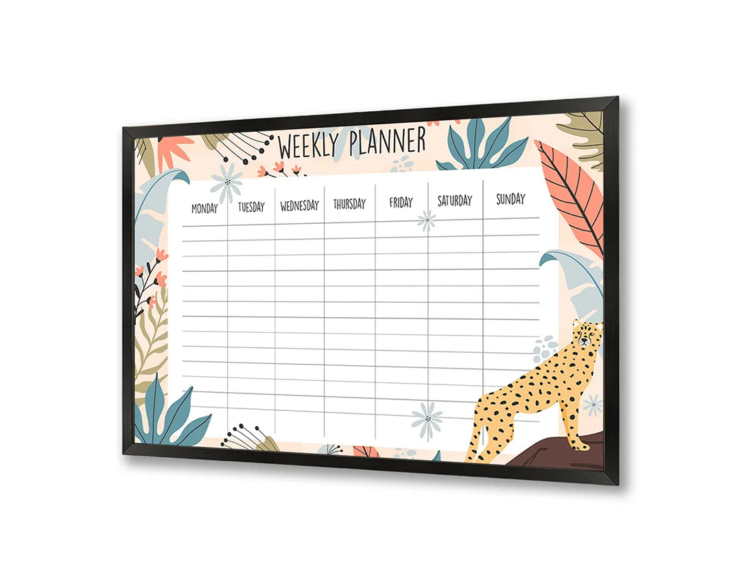 Metalen Magneetbord met print van Weekplanner herfst perfect als decoratie