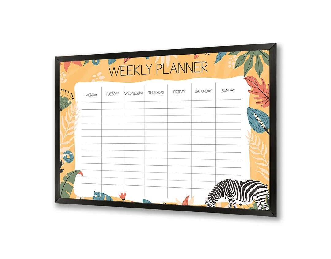Metalen Magneetbord met print van Weekplanner oranje perfect als decoratie
