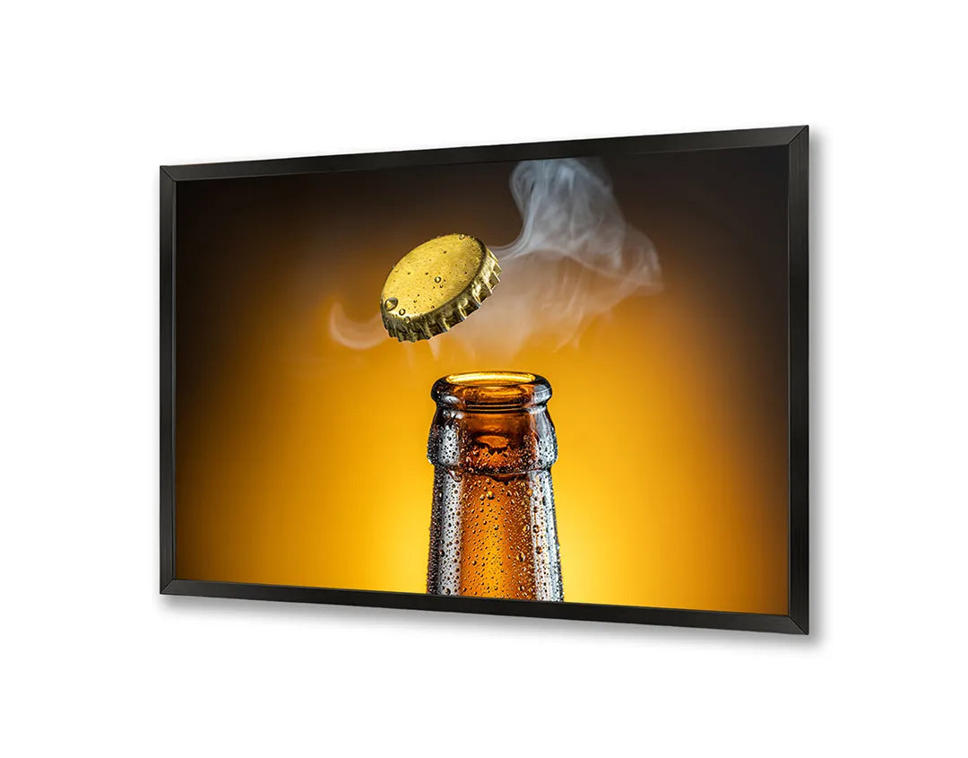 Metalen Magneetbord met print van Bierflesje kroonkurk perfect als decoratie
