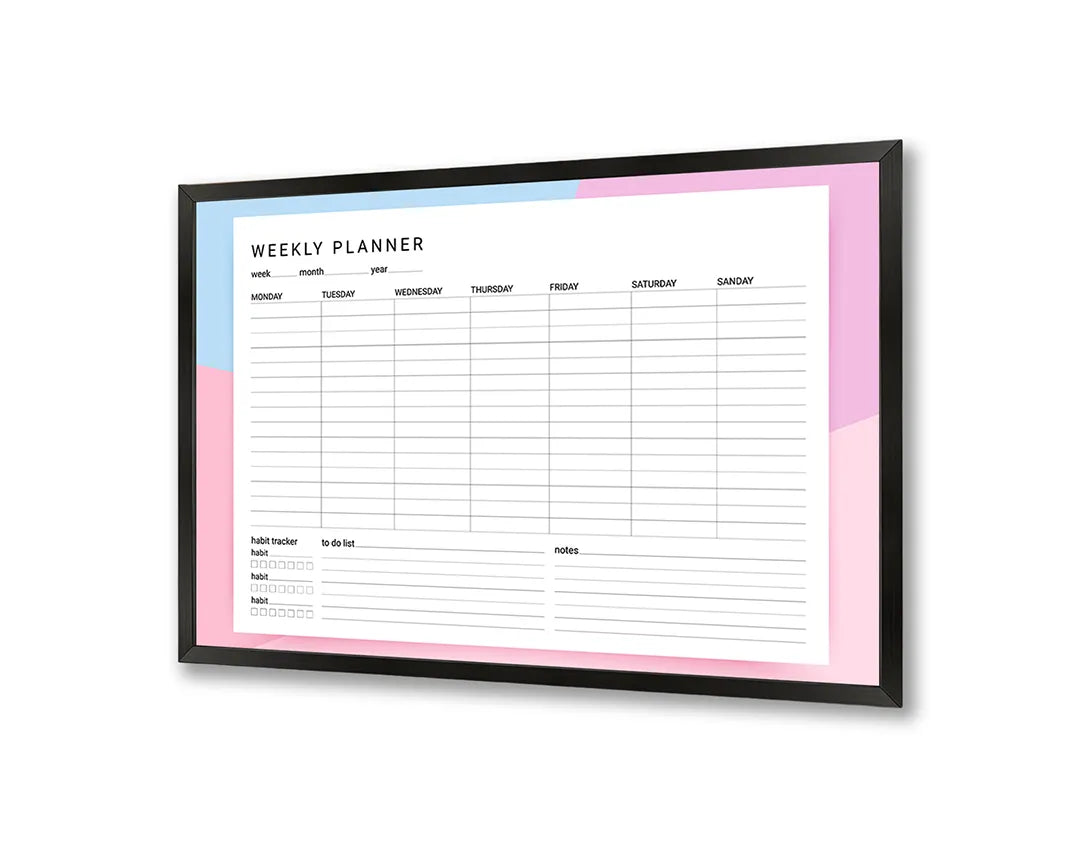 Metalen Magneetbord met print van Weekplanner roze perfect als decoratie