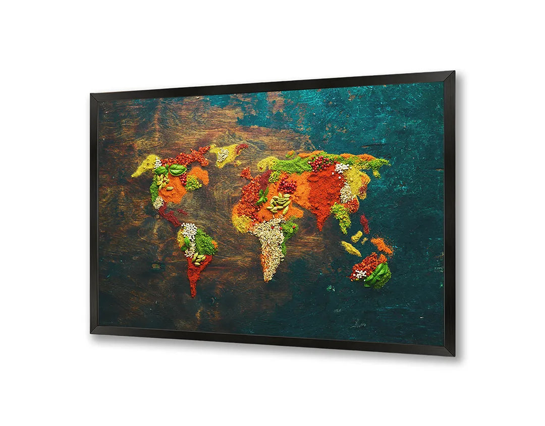 Metalen Magneetbord met print van Oude wereldkaart bruin perfect als decoratie