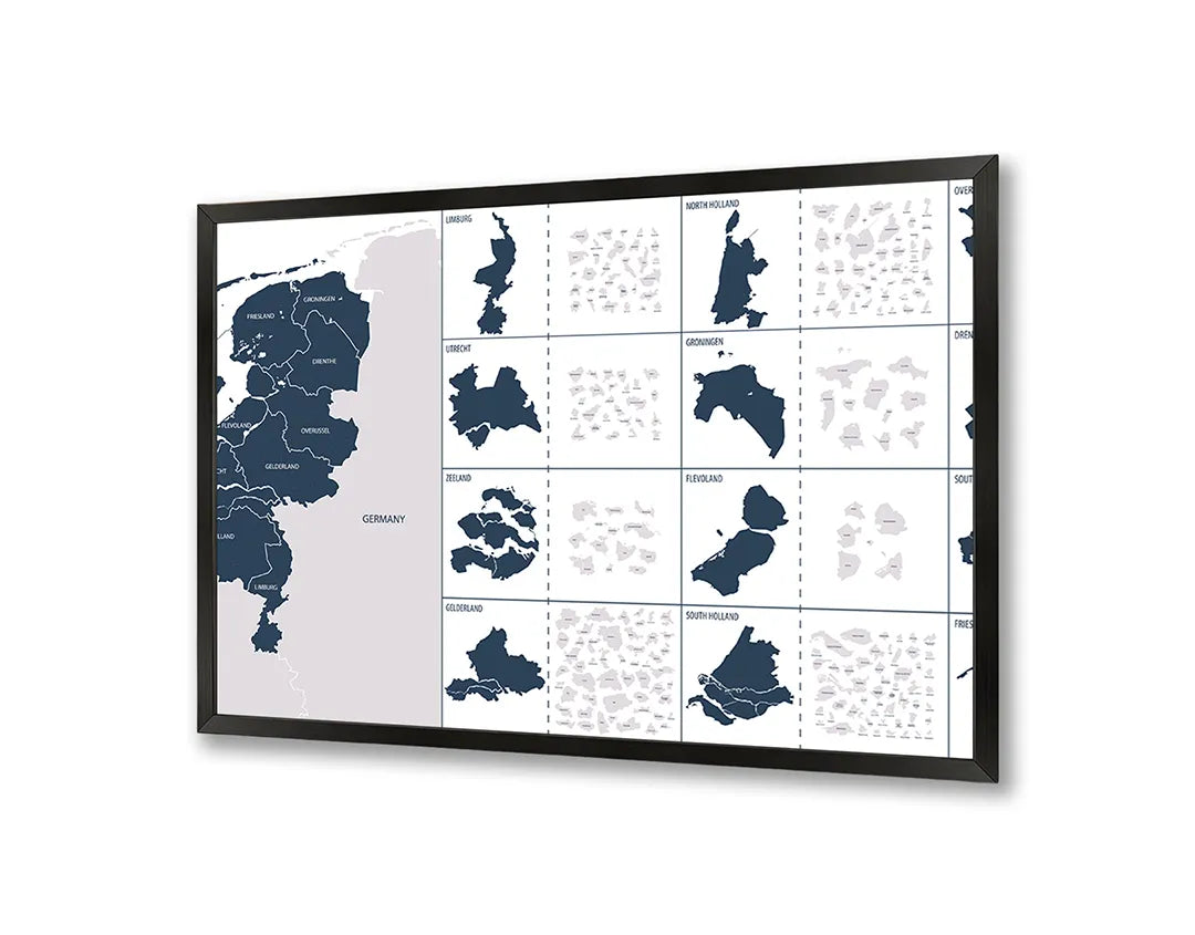 Metalen Magneetbord met print van Nederland provincies details perfect als decoratie