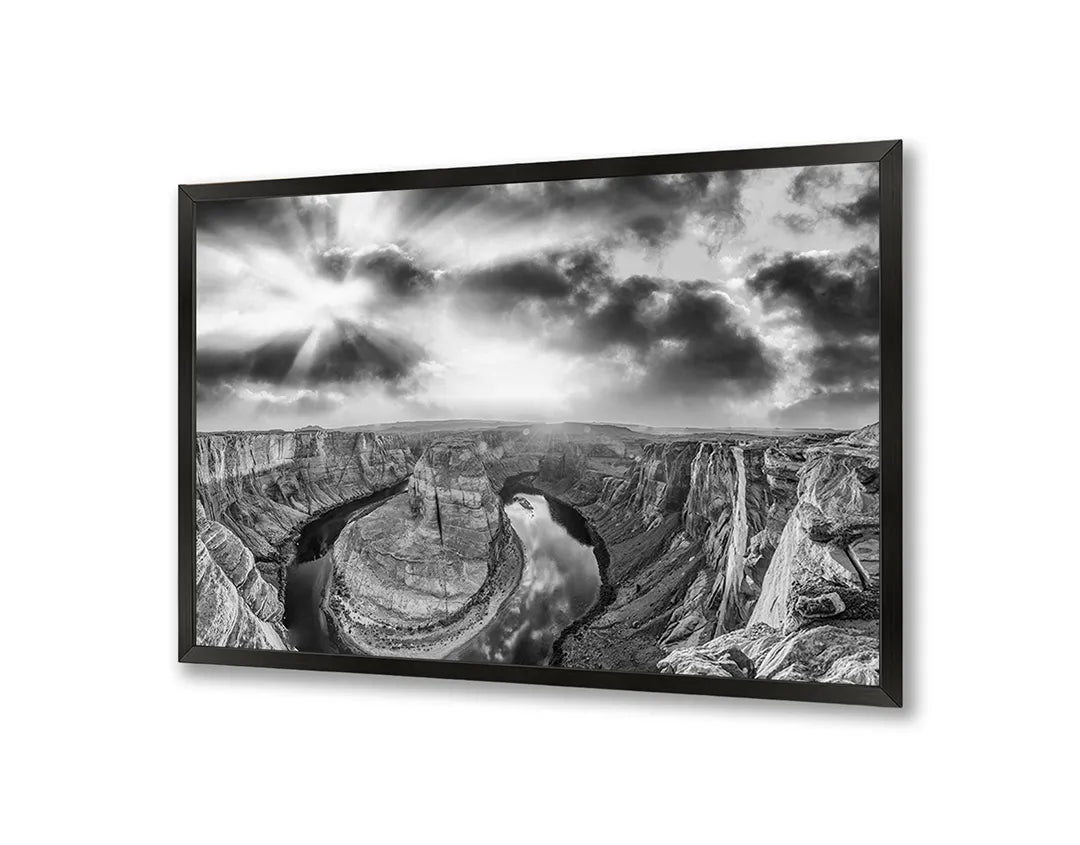Metalen Magneetbord met print van Grand canyon zwart wit perfect als decoratie