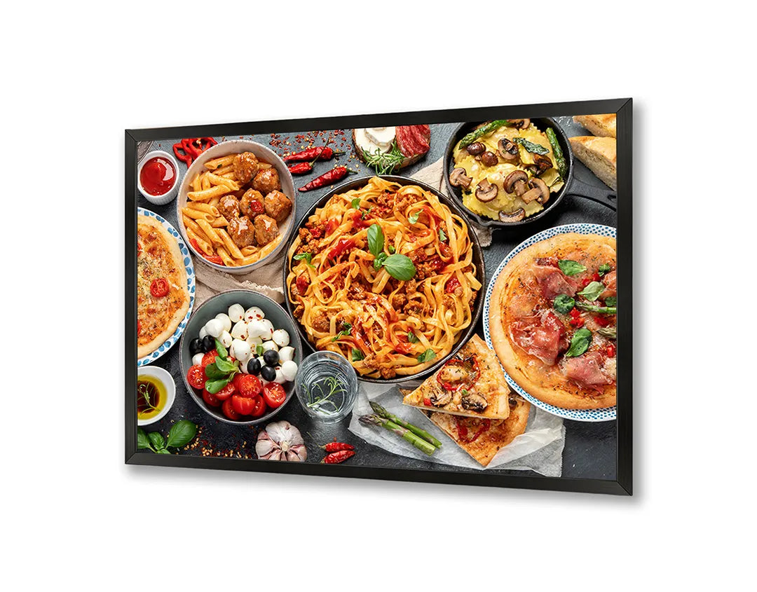 Metalen Magneetbord met print van Pizza en pasta perfect als decoratie