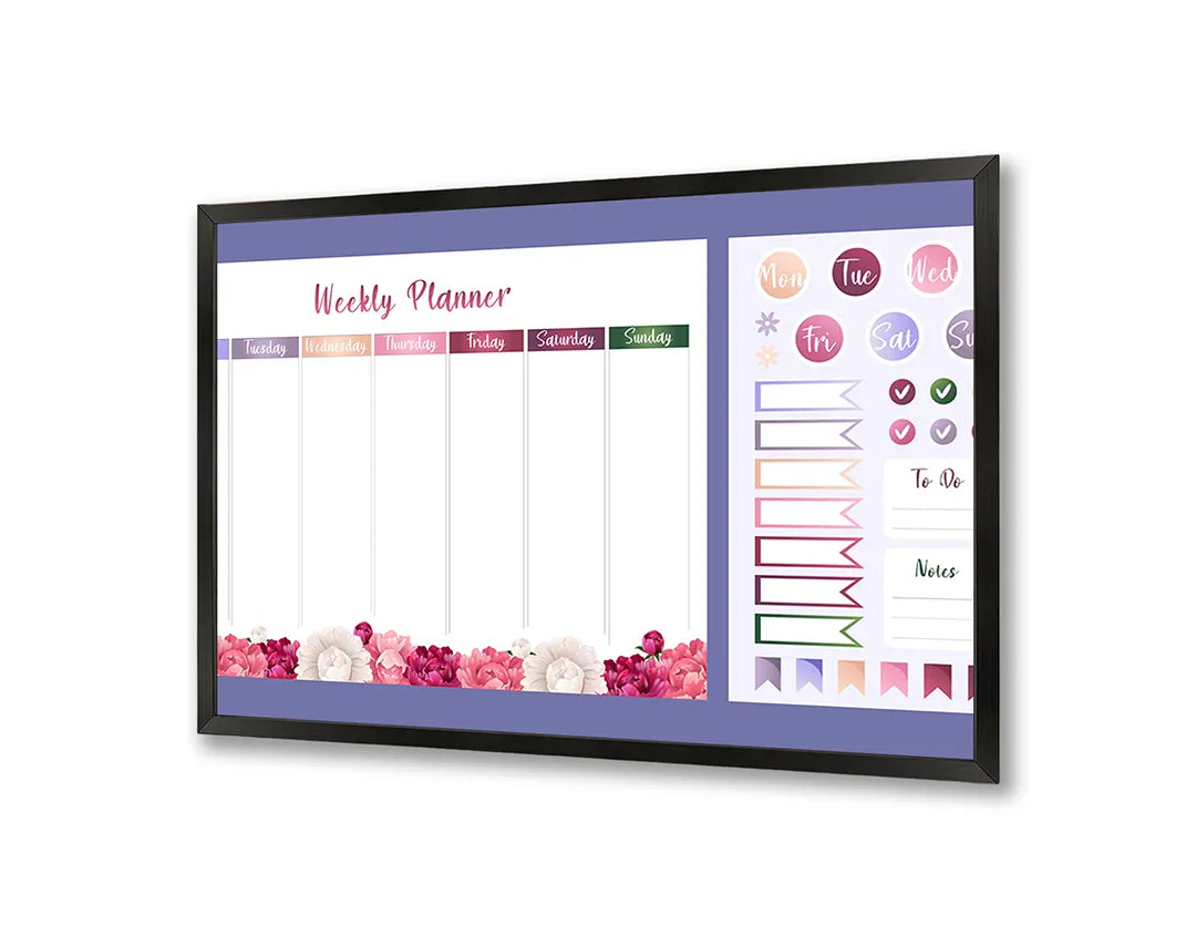 Metalen Magneetbord met print van Weekplanner kleurrijk perfect als decoratie