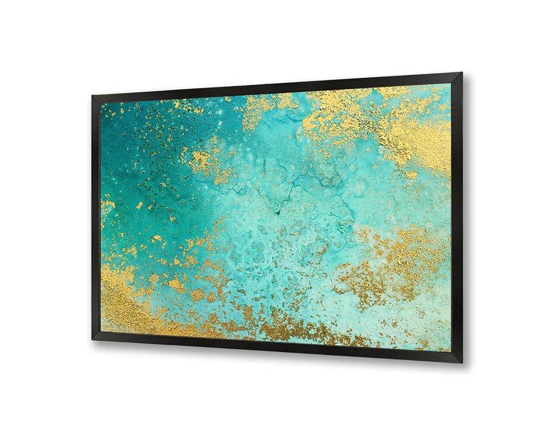 Metalen Magneetbord met print van Goudgroen marmer perfect als decoratie