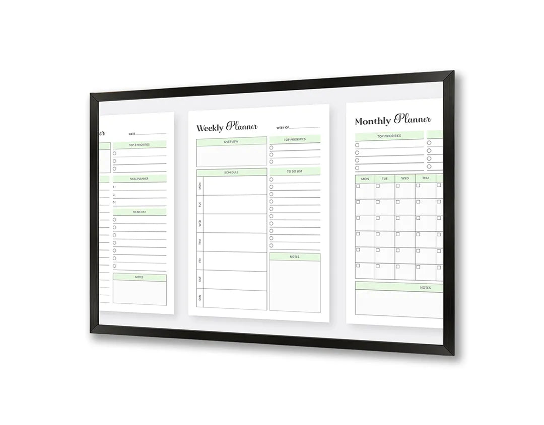 Metalen Magneetbord met print van Maandplanner strak wit perfect als decoratie
