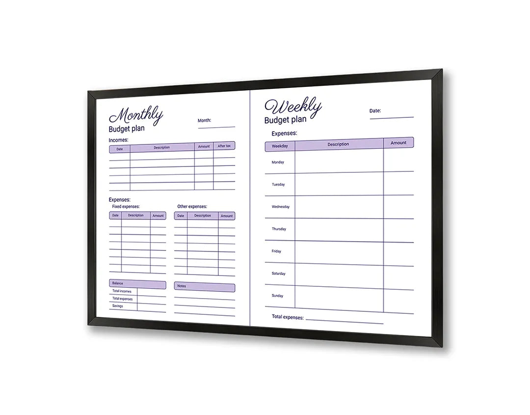 Metalen Magneetbord met print van Weekplanner met doelen perfect als decoratie