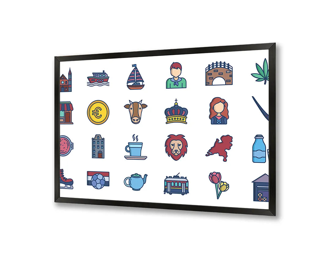 Metalen Magneetbord met print van Iconen patroon perfect als decoratie