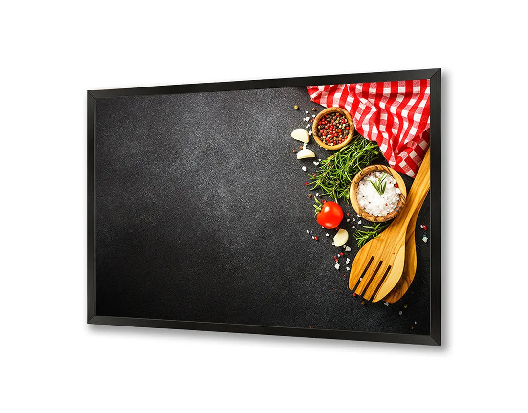 Metalen Magneetbord met print van Houten kookgerei en tomaten perfect als decoratie