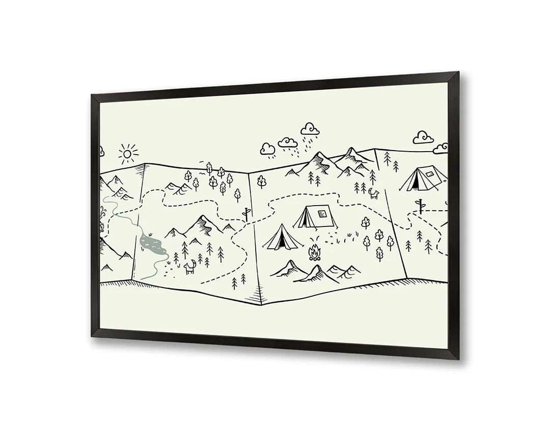 Metalen Magneetbord met print van Bergen doodle illustratie perfect als decoratie