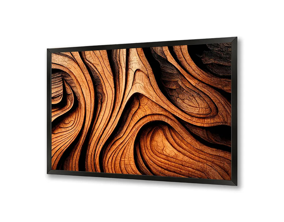Metalen Magneetbord met print van Golvend hout snijwerk perfect als decoratie