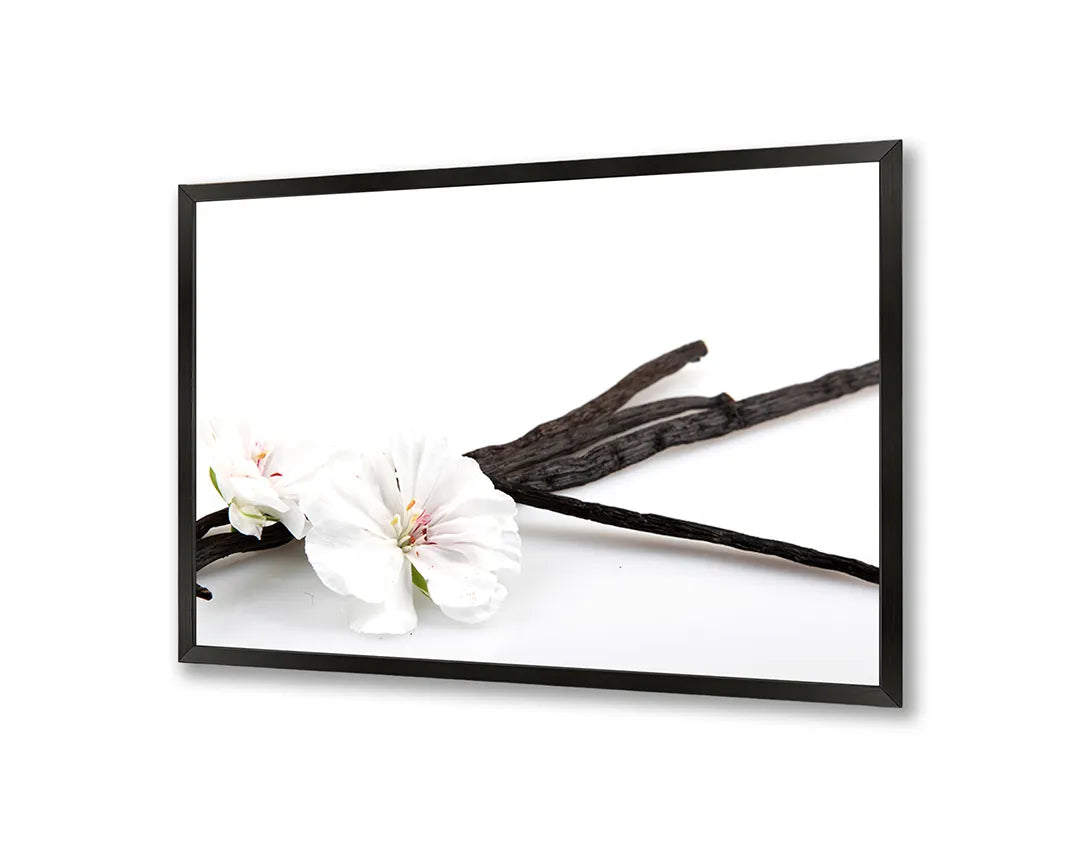 Metalen Magneetbord met afbeelding van witte orchidee met zen stenen in wit en grijs kleuren