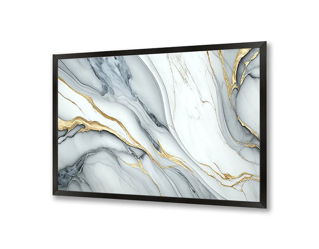 Metalen Magneetbord met print van Goud wit marmer perfect als decoratie