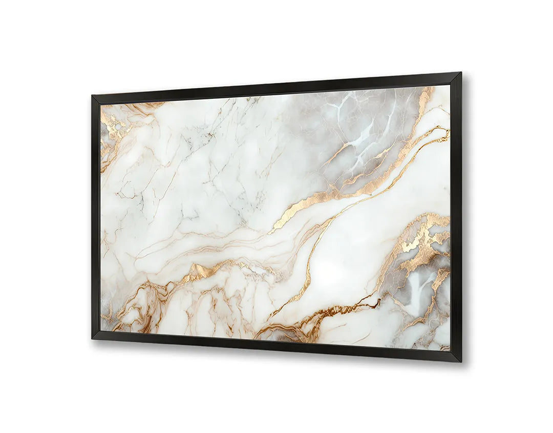 Metalen Magneetbord met print van Koper wit marmer perfect als decoratie