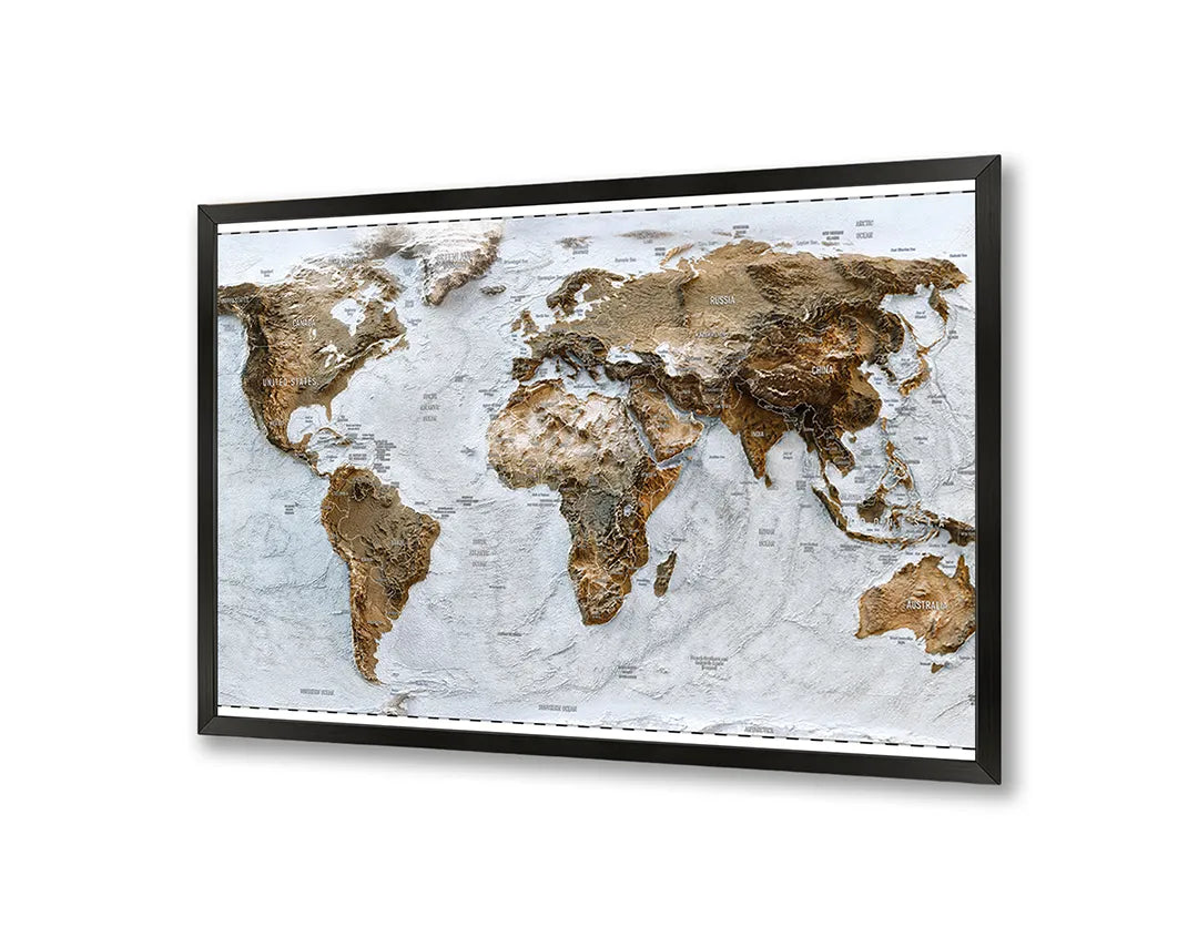 Metalen Magneetbord met print van Wereldkaart ijs perfect als decoratie