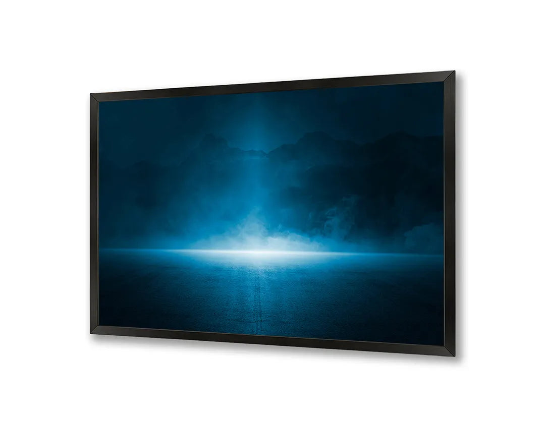 Metalen Magneetbord met print van Blauw licht in duisternis perfect als decoratie