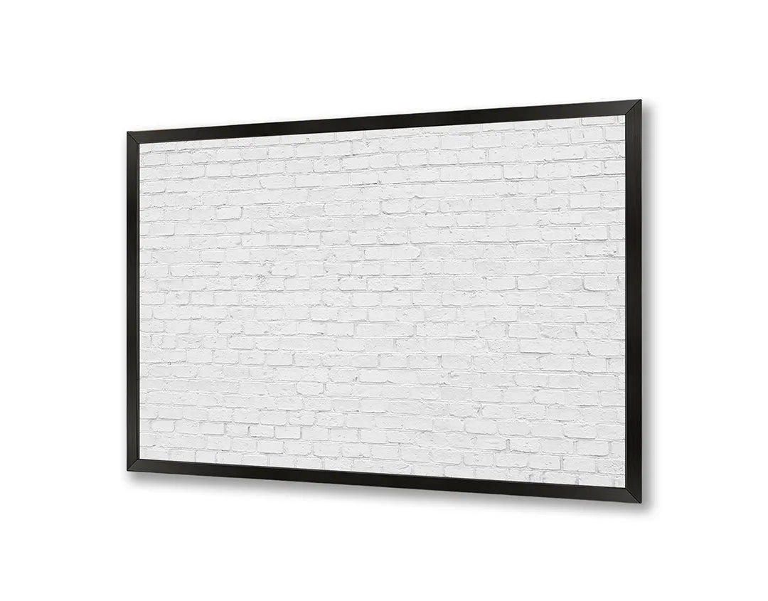 Metalen Magneetbord met print van Witte bakstenen muur perfect als decoratie