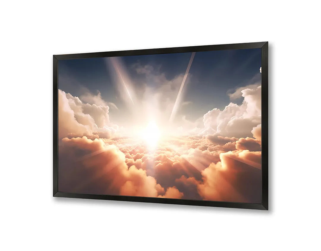 Metalen Magneetbord met print van Hemel wolken zonlicht perfect als decoratie