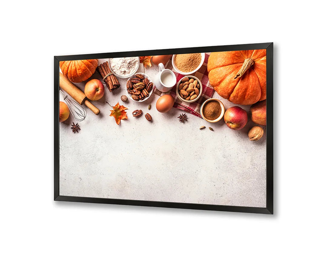 Metalen Magneetbord met print van Pompoenen en herfstkruiden perfect als decoratie