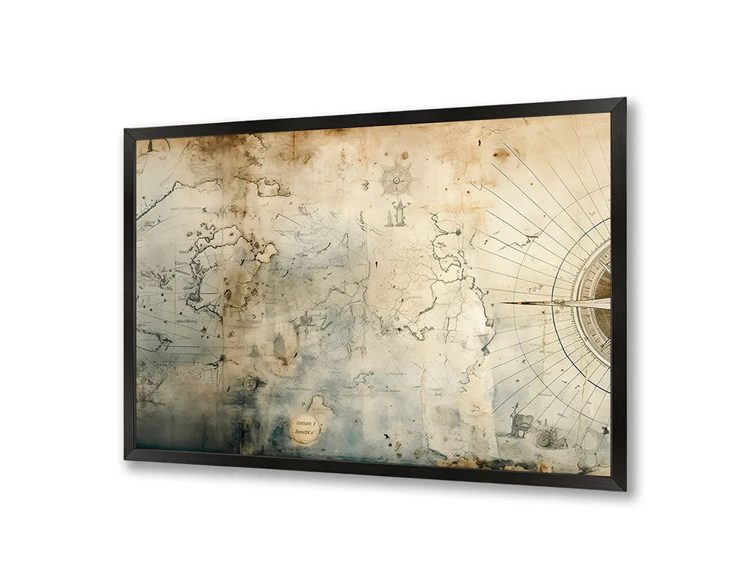 Metalen Magneetbord met print van Vage oude wereldkaart perfect als decoratie