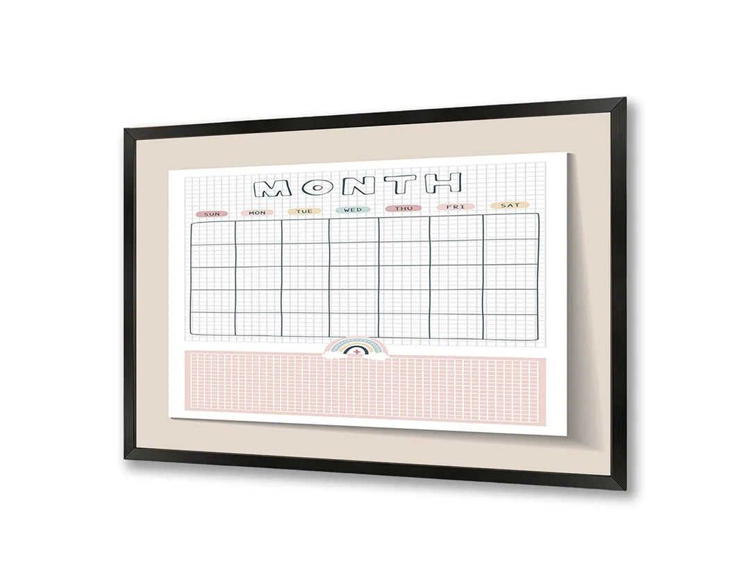 Metalen Magneetbord met print van Roze maandplanner perfect als decoratie
