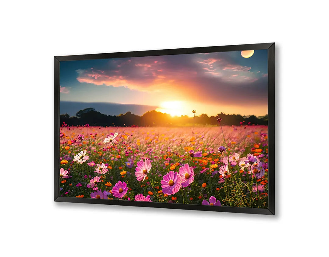 Metalen Magneetbord met print van Lavendelveld zonsondergang perfect als decoratie