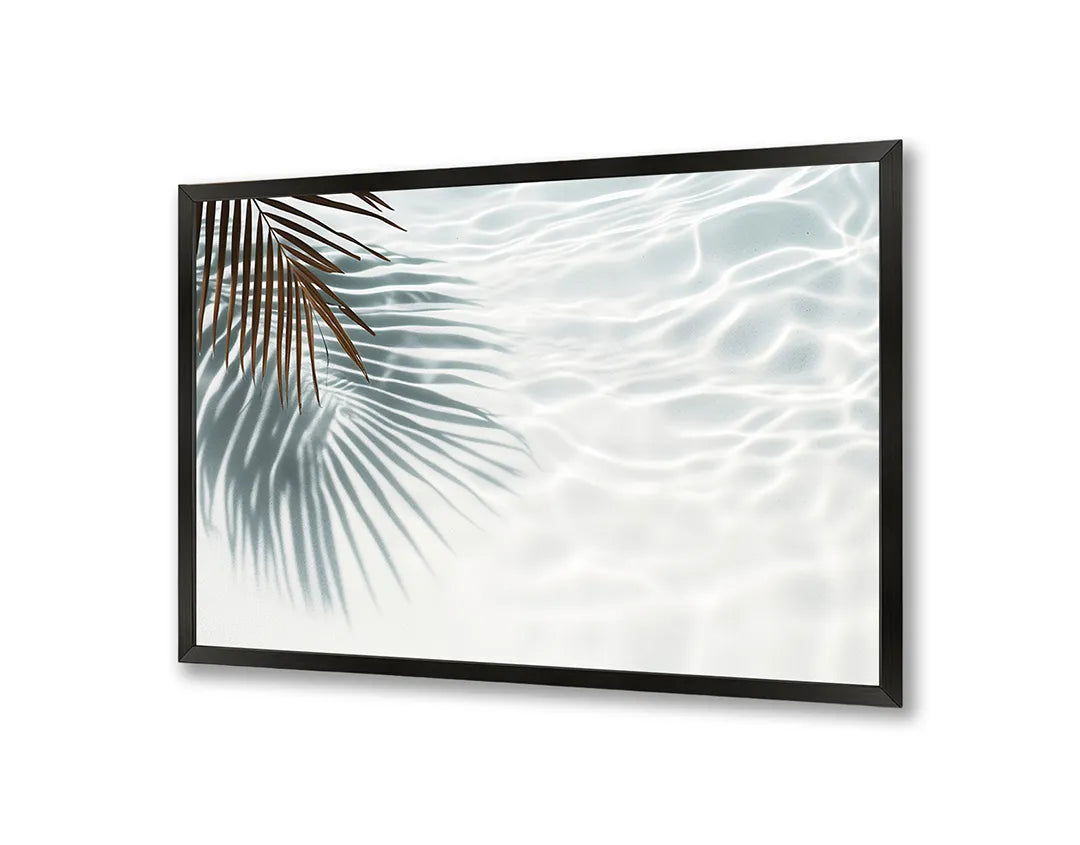 Metalen Magneetbord met print van Palmblad schaduw op wit perfect als decoratie