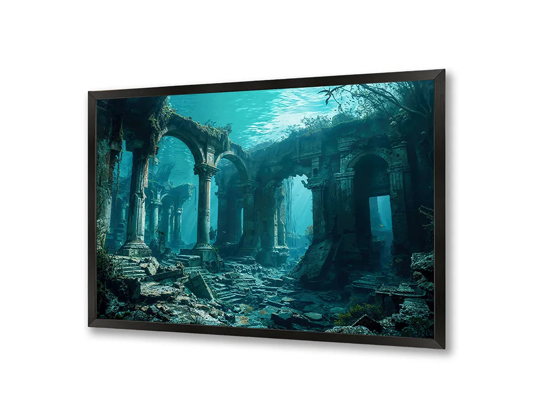 Metalen Magneetbord met print van Oude ruine in oerwoud perfect als decoratie