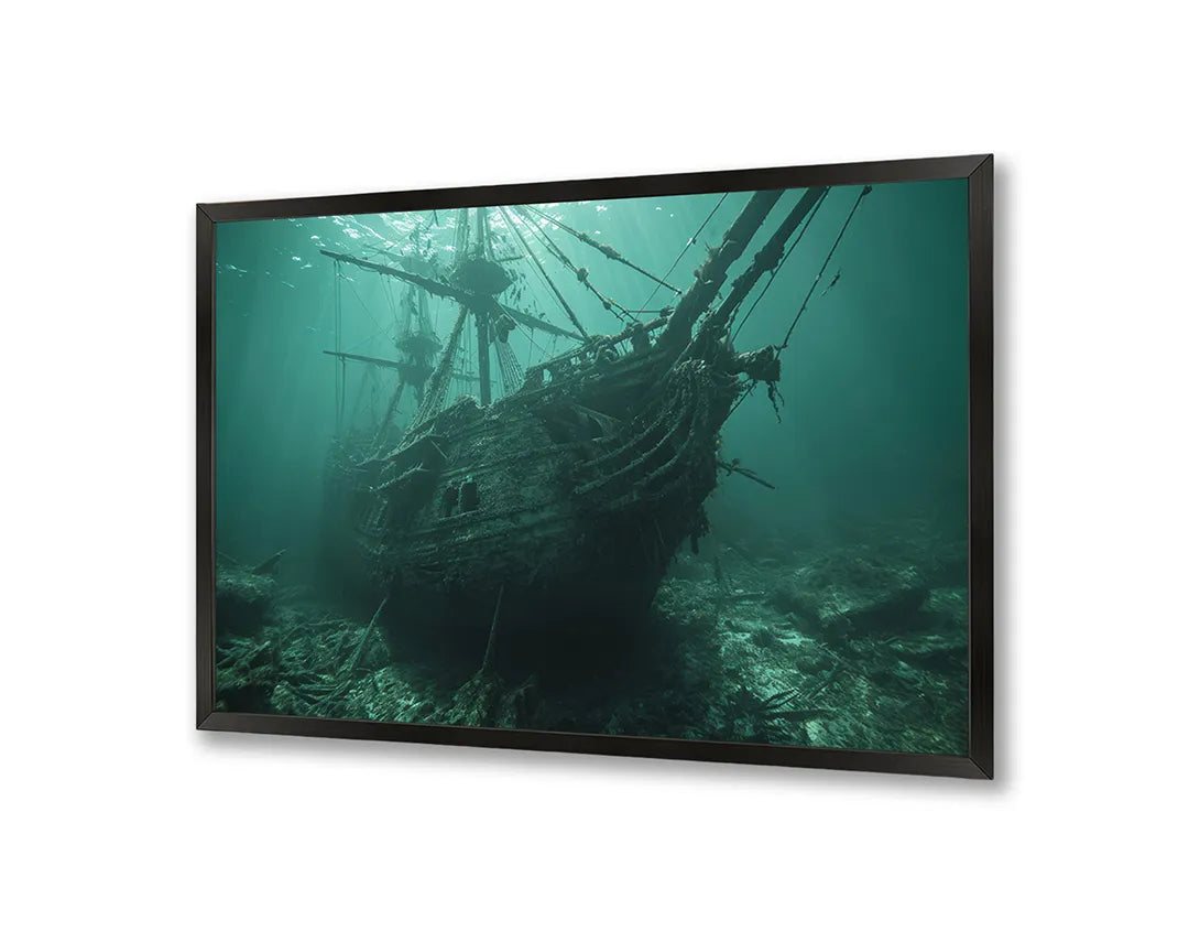Metalen Magneetbord met print van Geestenschip onderwater perfect als decoratie