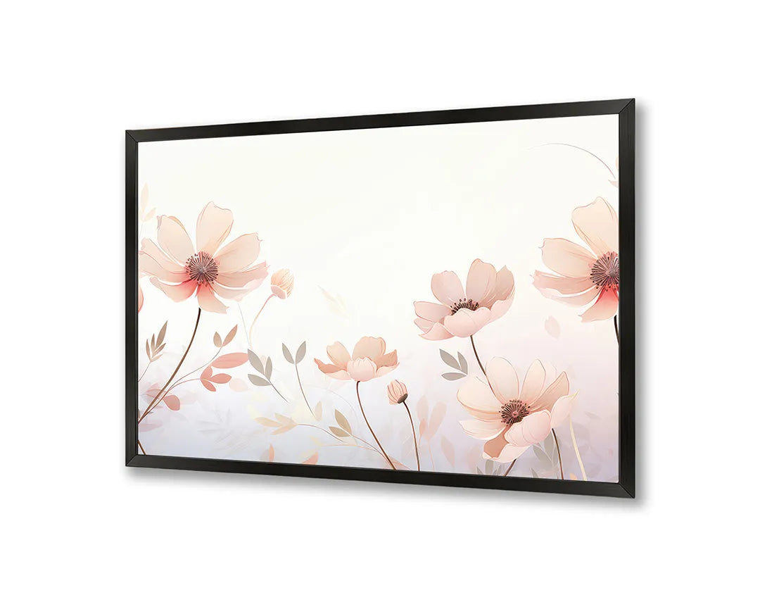 Metalen Magneetbord met print van Zachte roze bloemen aquarel perfect als decoratie