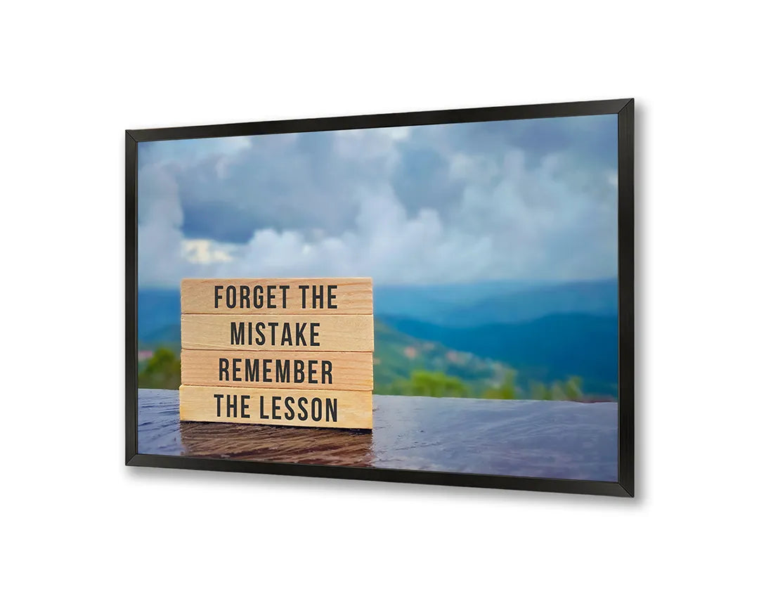 Metalen Magneetbord met print van Forget mistake remember lesson perfect als decoratie