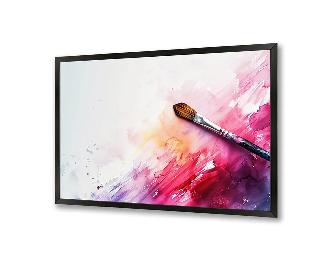 Metalen Magneetbord met print van Kwast en verfspetters perfect als decoratie