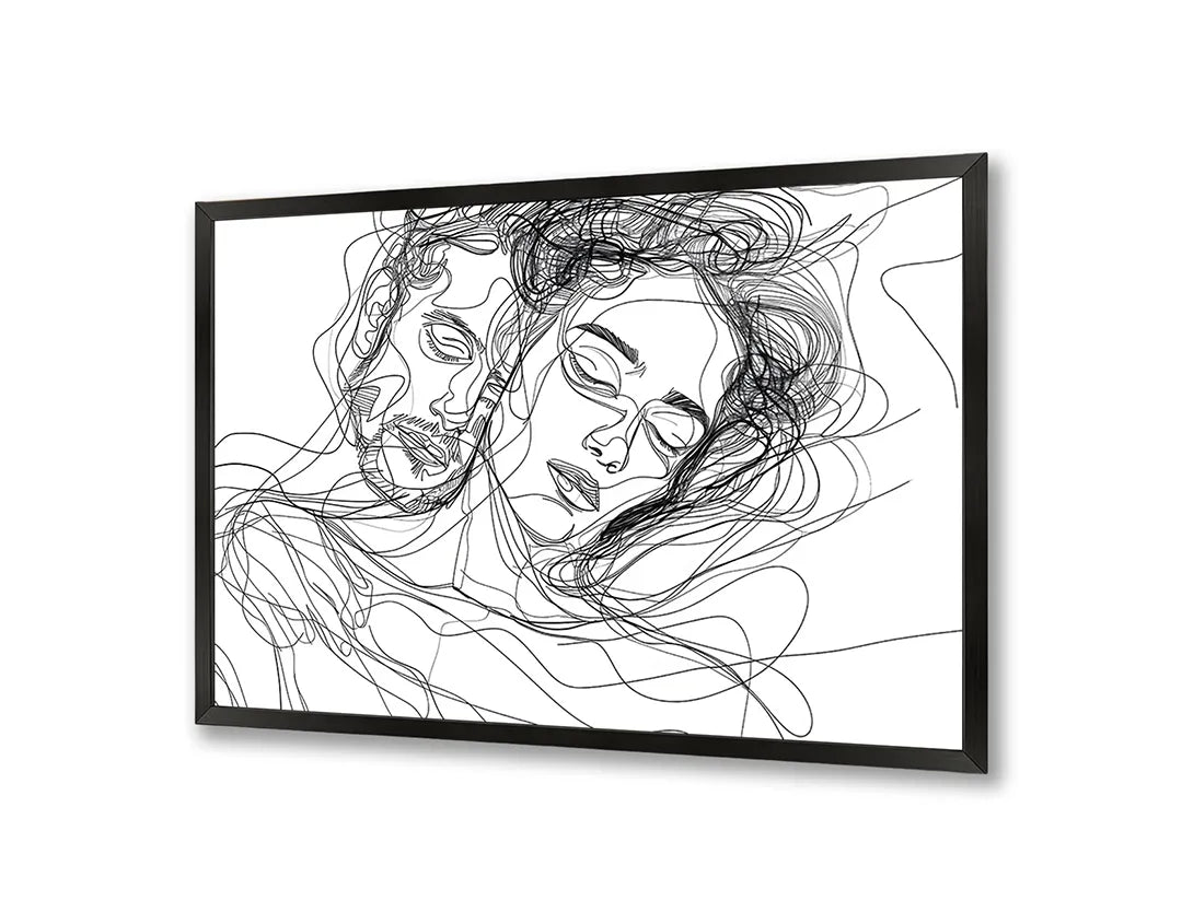 Metalen Magneetbord met print van Lijntekening koppel perfect als decoratie