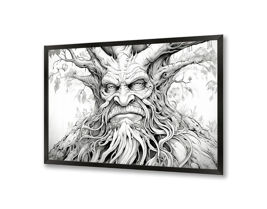 Metalen Magneetbord met print van Fantasie boom gezicht perfect als decoratie