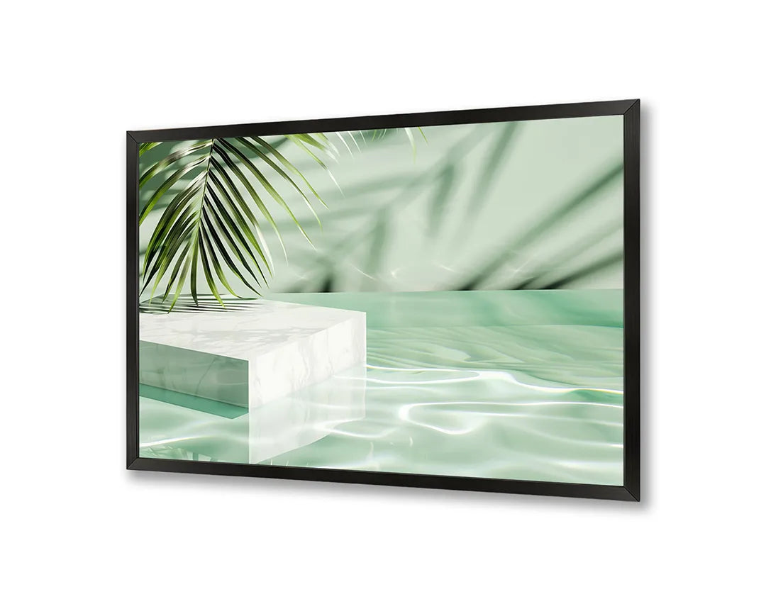 Metalen Magneetbord met print van Groen podium bladeren schaduw perfect als decoratie