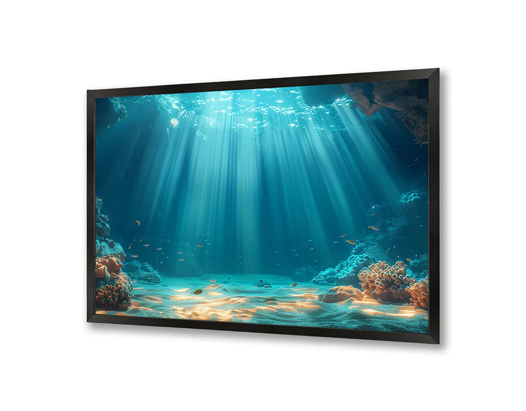 Metalen Magneetbord met print van Onderwater zonnestralen bodem perfect als decoratie