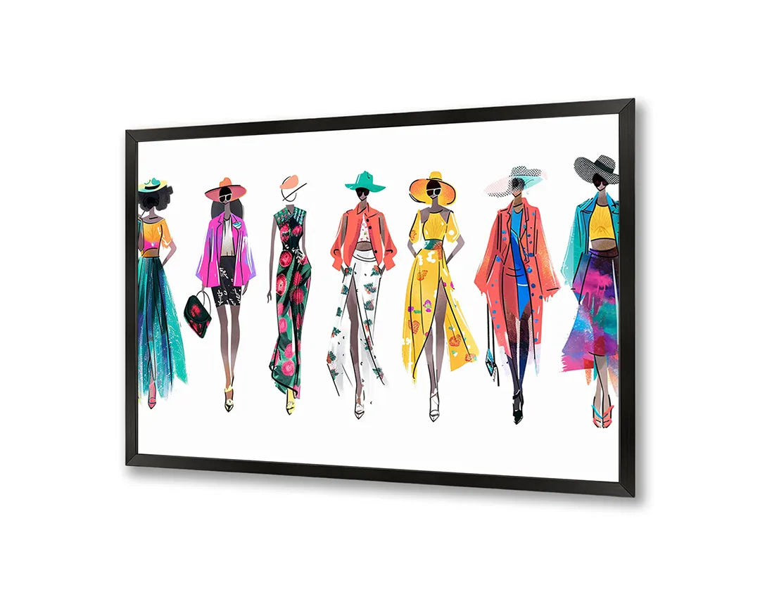 Metalen Magneetbord met print van Mode illustratie vrouwen perfect als decoratie