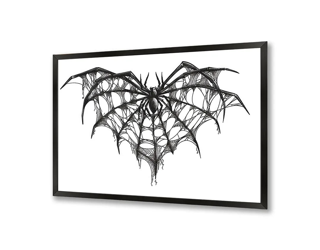 Metalen Magneetbord met hoogwaardige afbeelding van Vleermuis lijntekening voor aan de muur