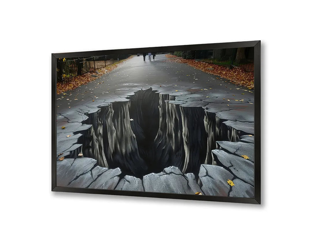 Metalen Magneetbord met hoogwaardige afbeelding van Gat in de weg 3D voor aan de muur
