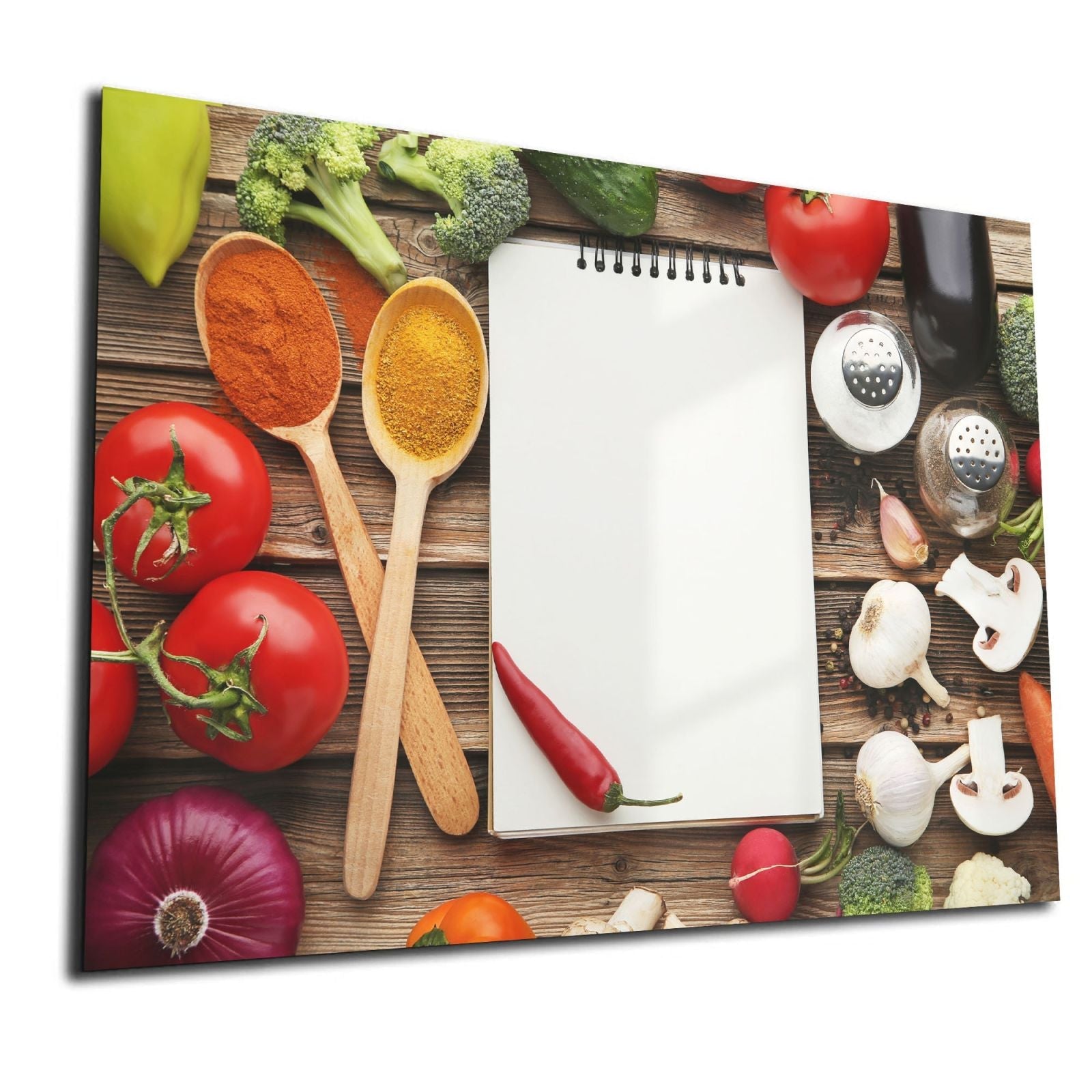 Whiteboard van glas - Magneetbord - Blank ingredienten boekje