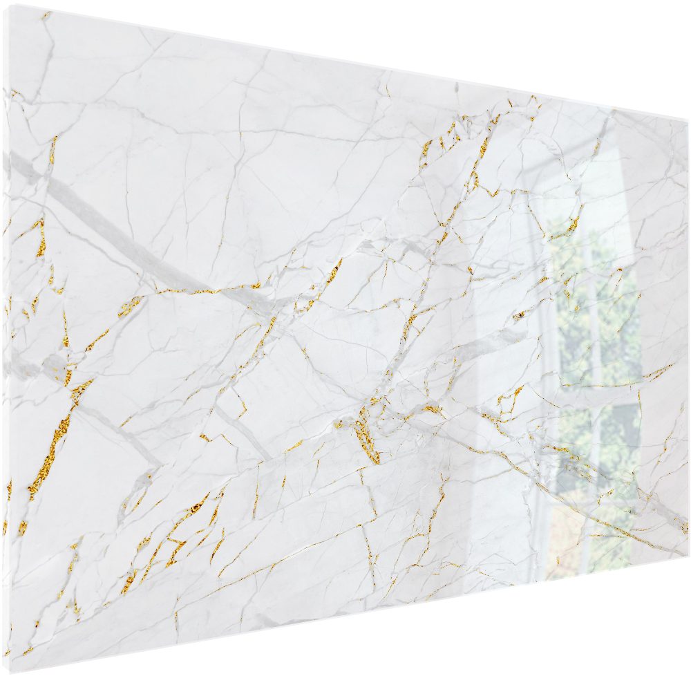 Mydesignglas Metalen Magneetborden - Whiteboard - Zonder lijst - Elk Type Magneet - Goud Marmer - Direct Leverbaar
