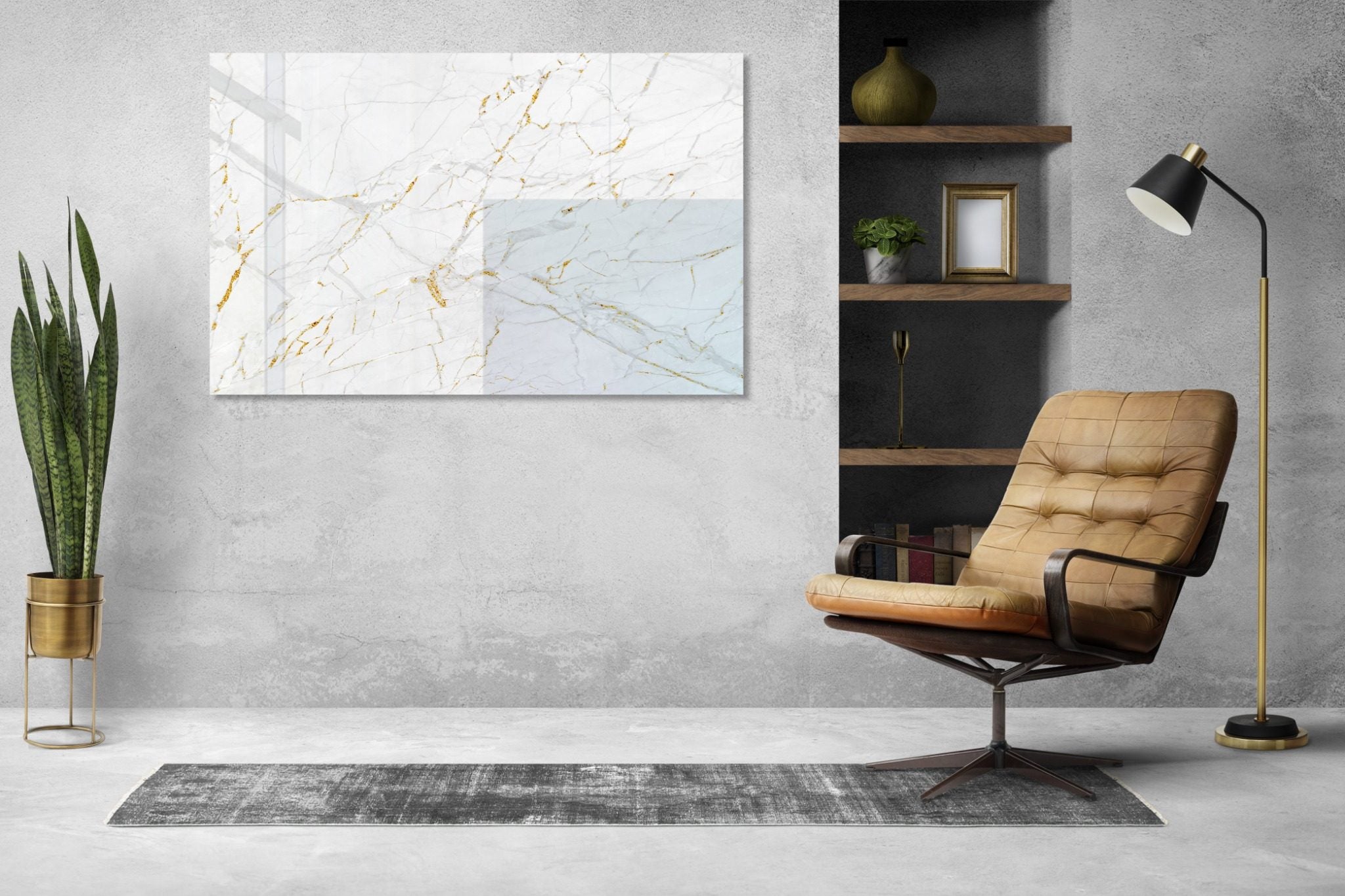 Mydesignglas Metalen Magneetborden - Whiteboard - Zonder lijst - Elk Type Magneet - Goud Marmer - Direct Leverbaar